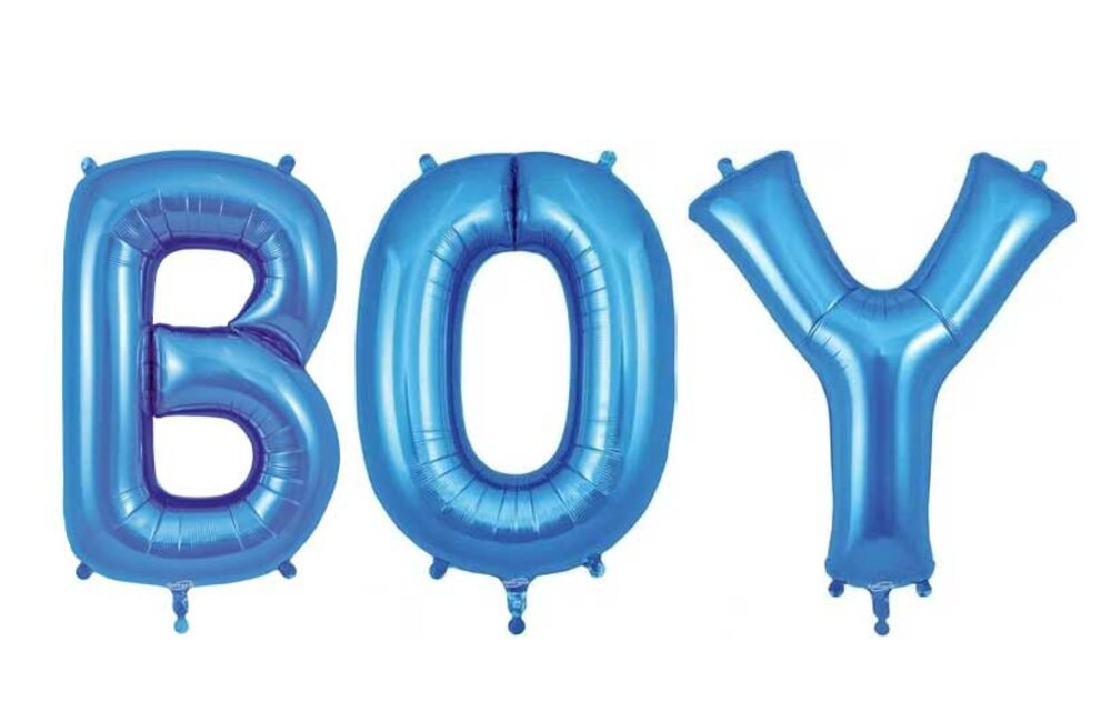 Word - BOY - Blue - 16 inch - selfsealing