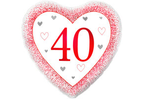 Heart - Number 40 Ruby Red - Oak - 18 inch