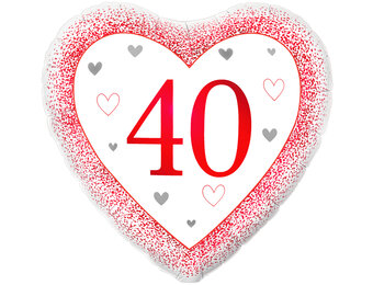 Heart - Number 40 Ruby Red - Oak - 18 inch