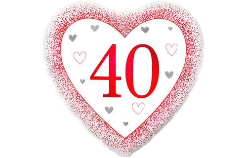 Heart - Number 40 Ruby Red - Oaktree - 18 inch