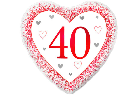 Heart - Number 40 Ruby Red - Oak - 18 inch