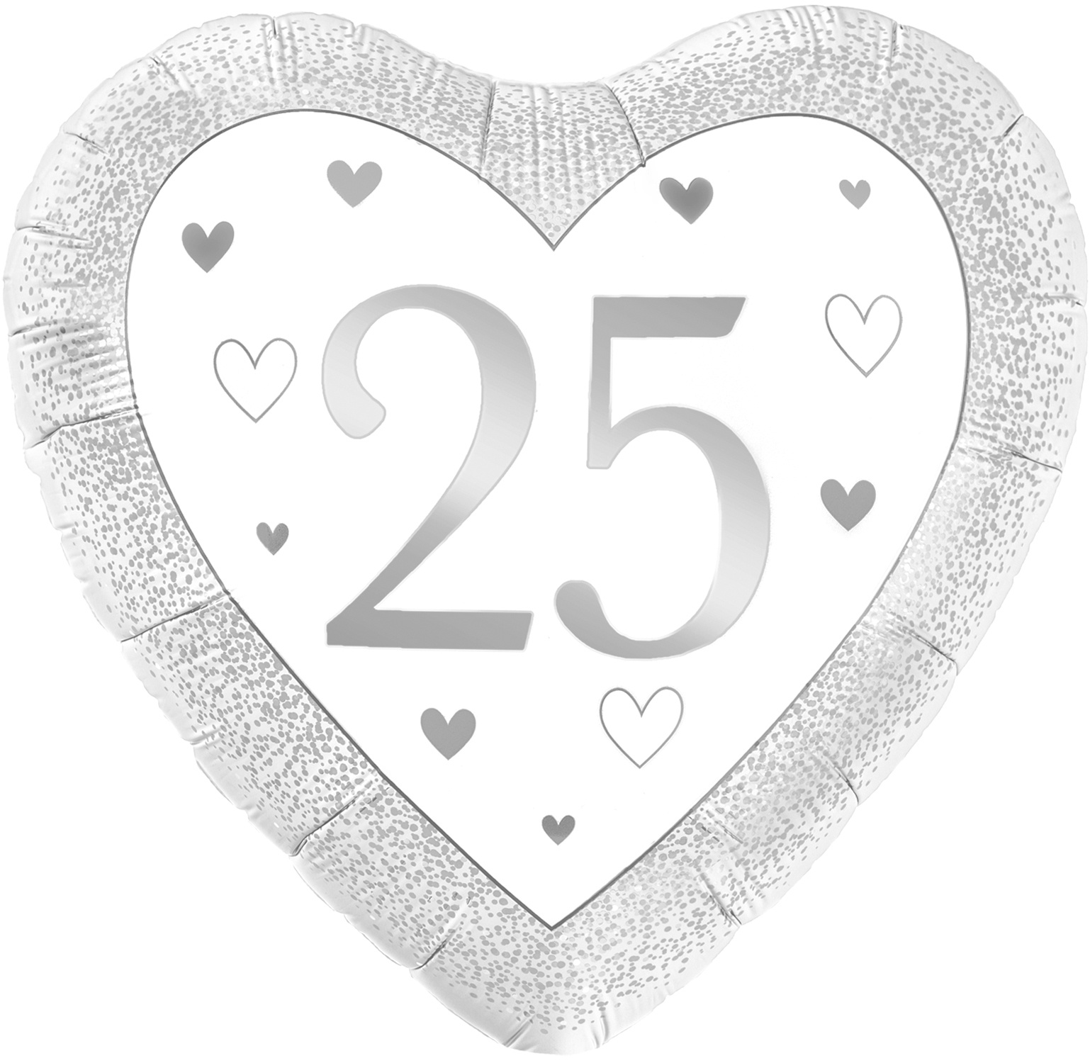 Heart - Number 25 Silver - Oak - 18 inch