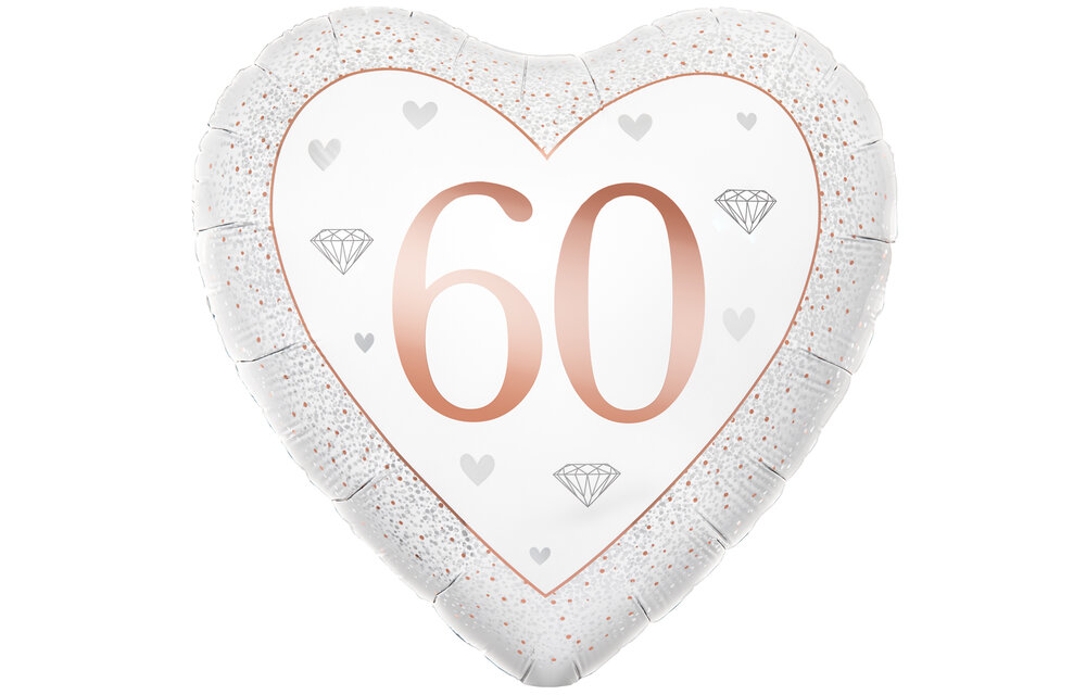 Heart - Number 60 Rose Gold - Oaktree - 18 inch