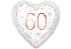 Heart - Number 60 Rose Gold - Oaktree - 18 inch