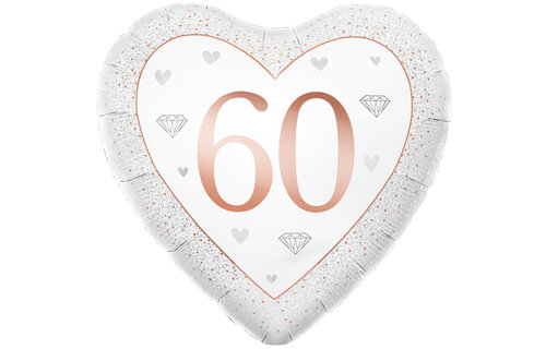 Heart - Number 60 Rose Gold - Oaktree - 18 inch