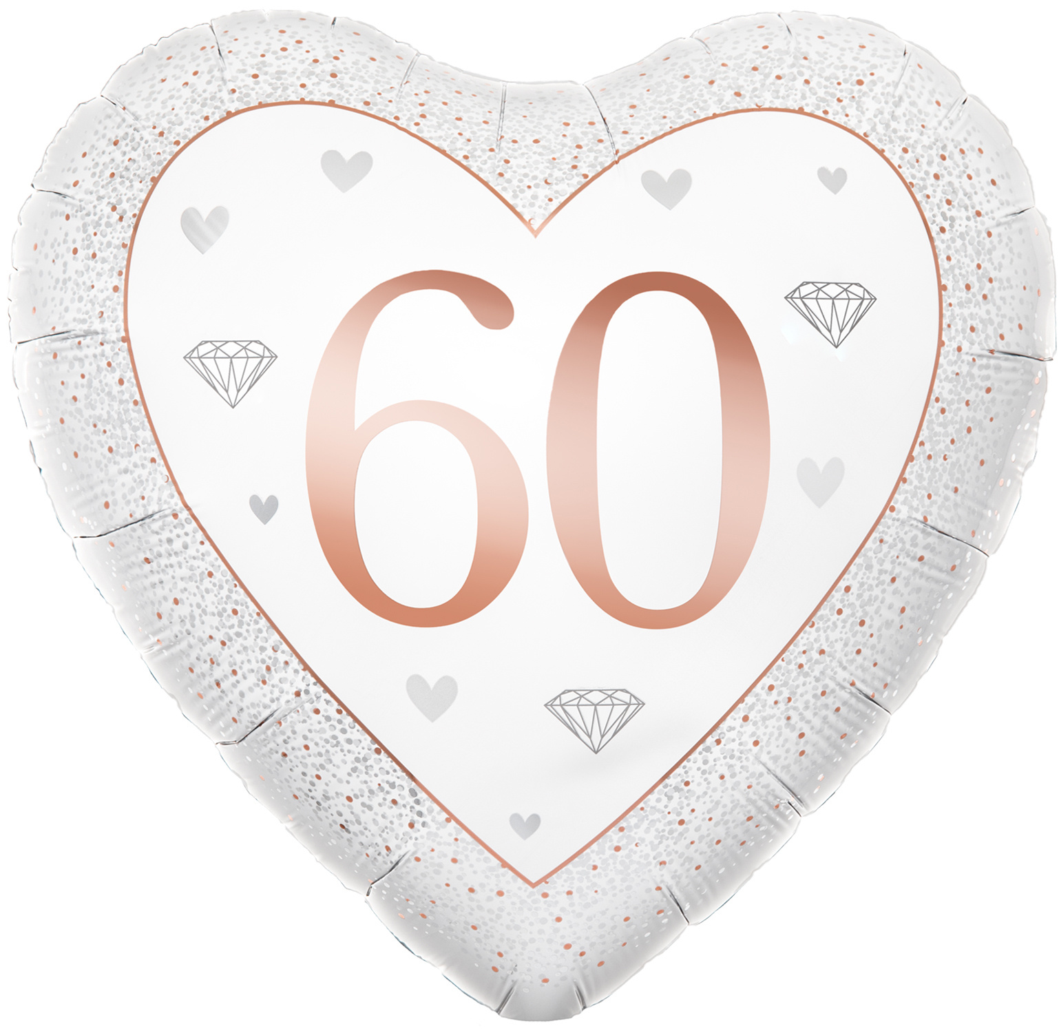 Heart - Number 60 Rose Gold - Oak - 18 inch