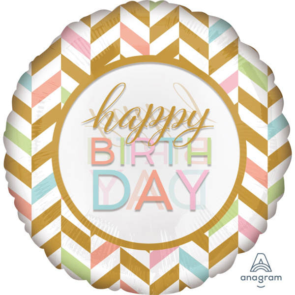 JUMBO - Happy Birthday Chevron- Anagram 71 x 71cm