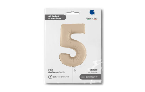 Cijfer Satin Cream 5 - 26 inch - Grabo