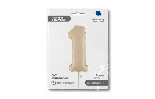 Cijfer Satin Cream 1 - 26 inch - Grabo
