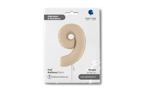 Cijfer Satin Cream 9 - 26 inch - Grabo