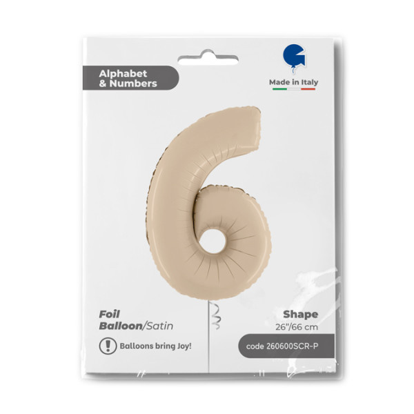 Cijfer Satin Cream 6 - 26 inch - Grabo