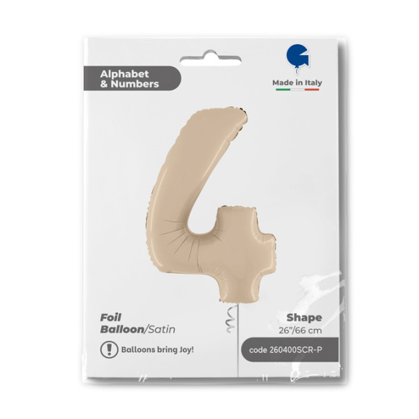 Cijfer Satin Cream 4 - 26 inch - Grabo