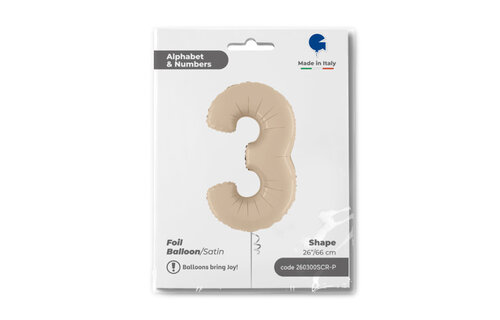 Cijfer Satin Cream 3 - 26 inch - Grabo