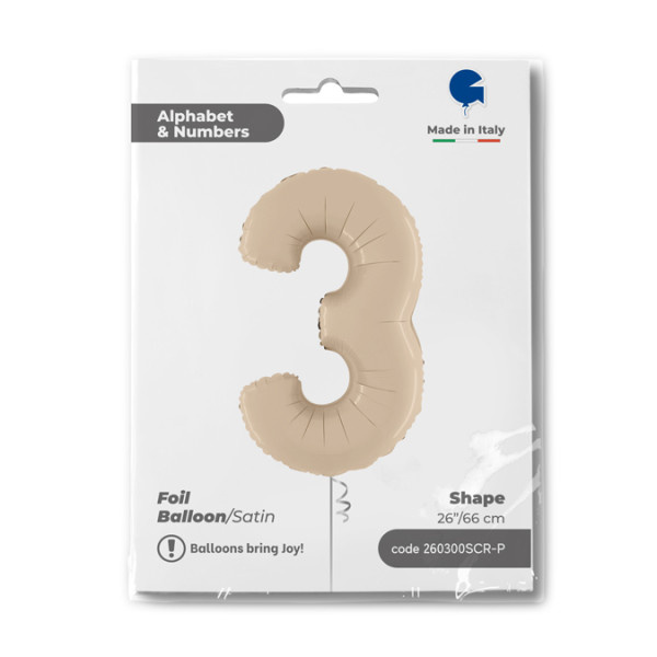 Cijfer Satin Cream 3 - 26 inch - Grabo