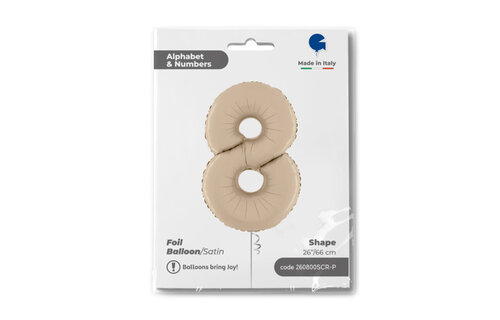 Cijfer Satin Cream 8 - 26 inch - Grabo