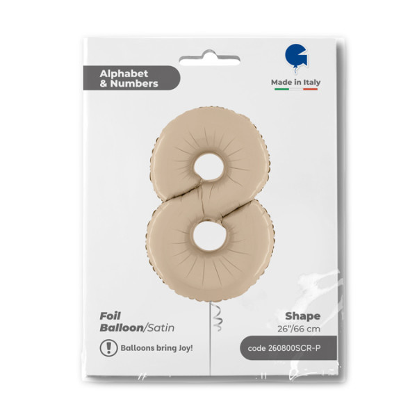 Cijfer Satin Cream 8 - 26 inch - Grabo