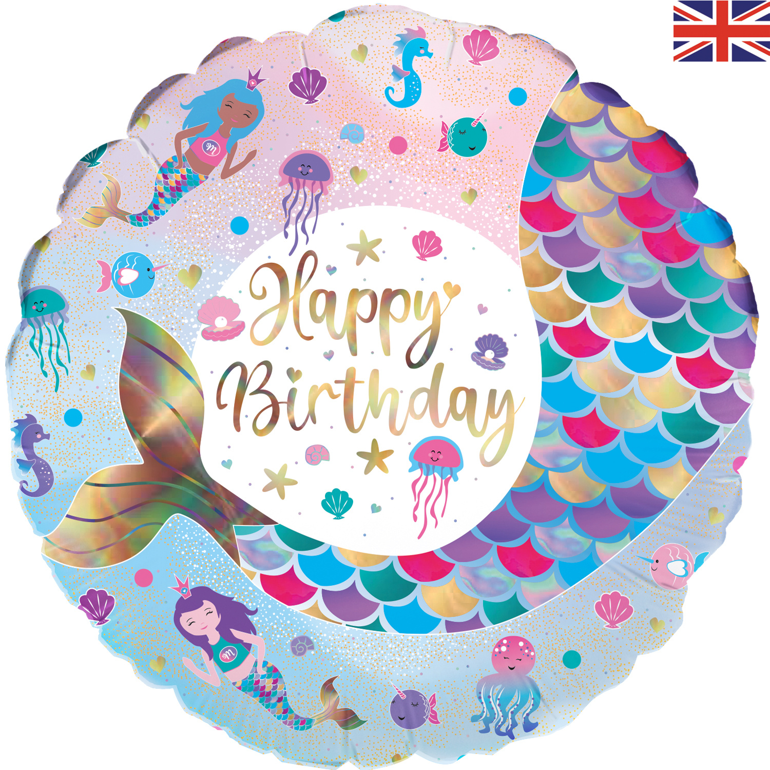 Birthday Shimmering Mermaid - 18 inch - Oaktree