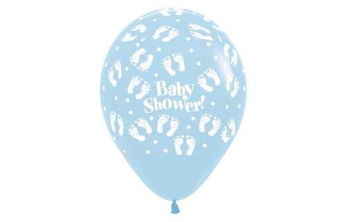 Sempertex 12 inch  - Baby Shower Footprints - Pastel Matte As - 25 Stuks