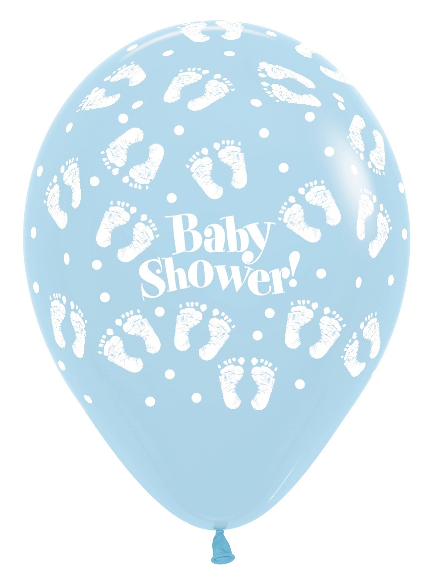 Sempertex 12 inch  - Baby Shower Footprints - Pastel Matte As - 25 Stuks