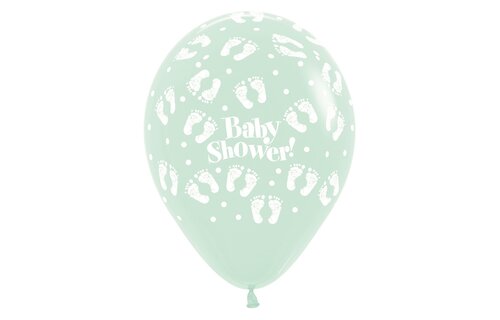 Sempertex 12 inch  - Baby Shower Footprints - Pastel Matte As - 25 Stuks