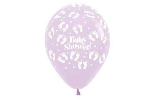 Sempertex 12 inch  - Baby Shower Footprints - Pastel Matte As - 25 Stuks