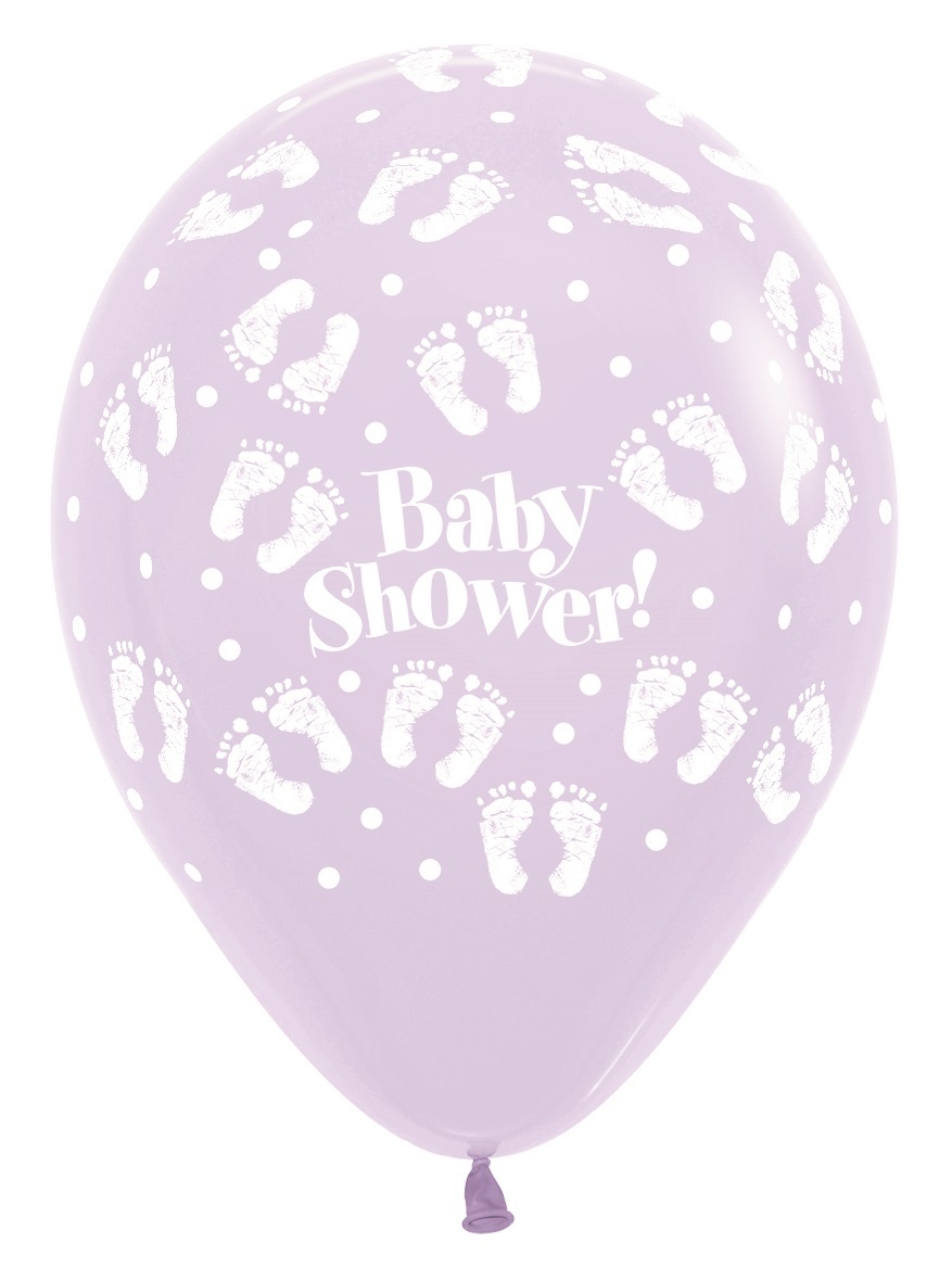 Sempertex 12 inch  - Baby Shower Footprints - Pastel Matte As - 25 Stuks