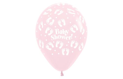 Sempertex 12 inch  - Baby Shower Footprints - Pastel Matte As - 25 Stuks