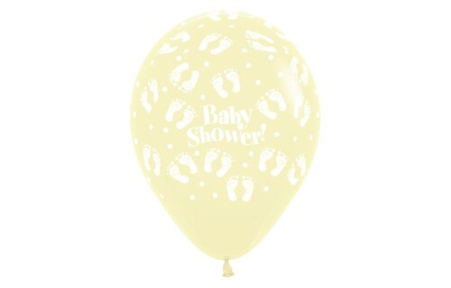 Sempertex 12 inch  - Baby Shower Footprints - Pastel Matte As - 25 Stuks