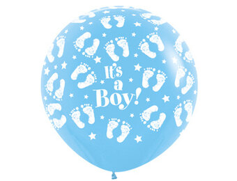 Sempertex 36 inch  - It's A Boy Footprint - Blue 039 - 1 Stuks