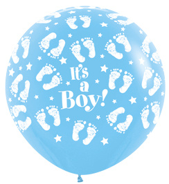 Sempertex 36 inch  - It's A Boy Footprint - Blue 039 - 1 Stuks
