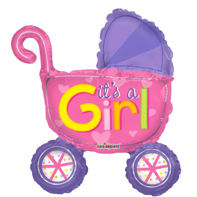 14"/35cm - Baby Stroller Girl - zelfsluitend incl.stick