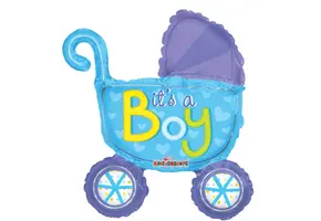 14"/35cm - Baby Stroller Boy - with valve incl.stick