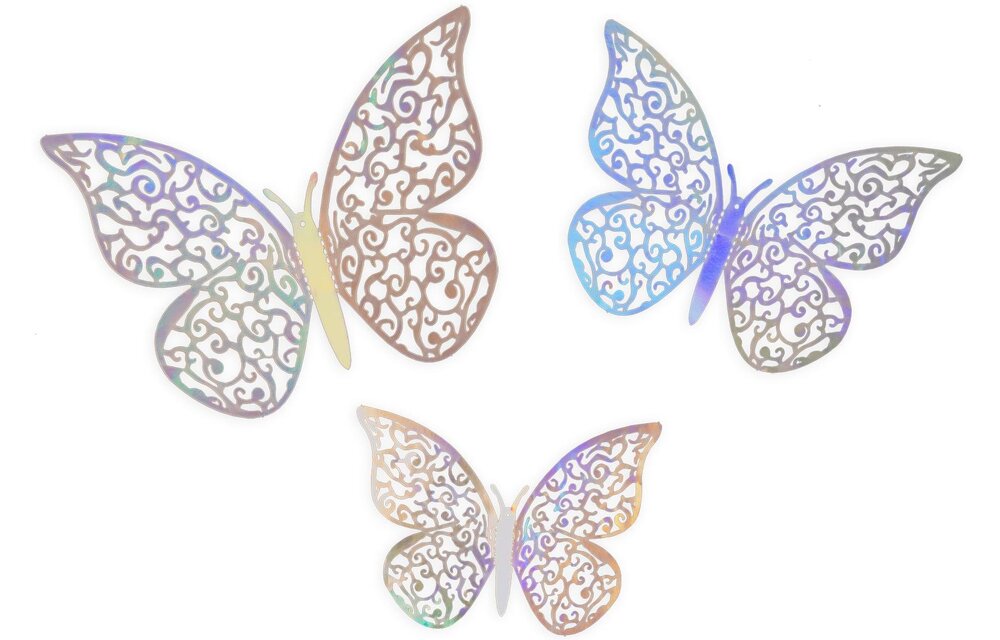 Butterfly 3D Adhesive - Irridescent - 12 stuks