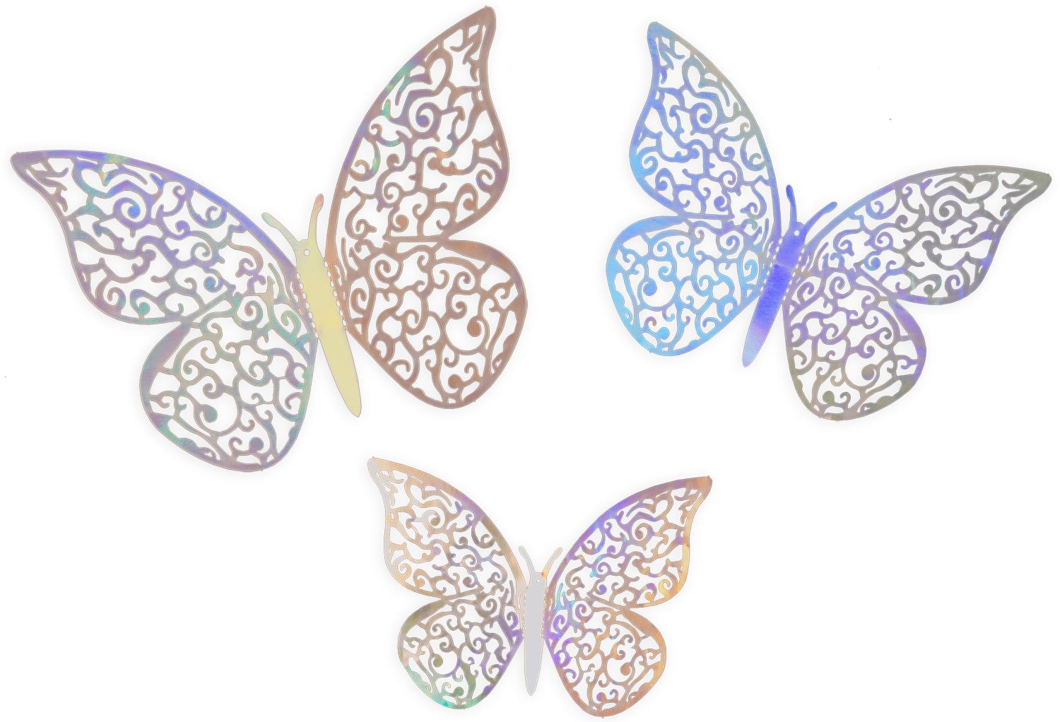 Butterfly 3D Adhesive - Irridescent - 12 stuks