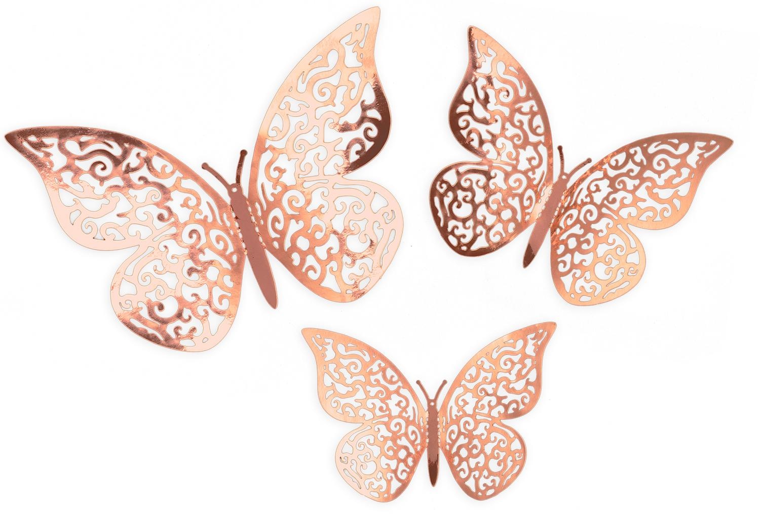 Butterfly 3D Adhesive - Rosegold - 12stuks