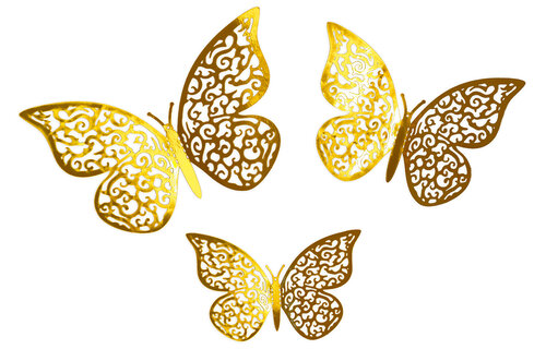 Butterfly 3D Adhesive - Gold - 12 stuks