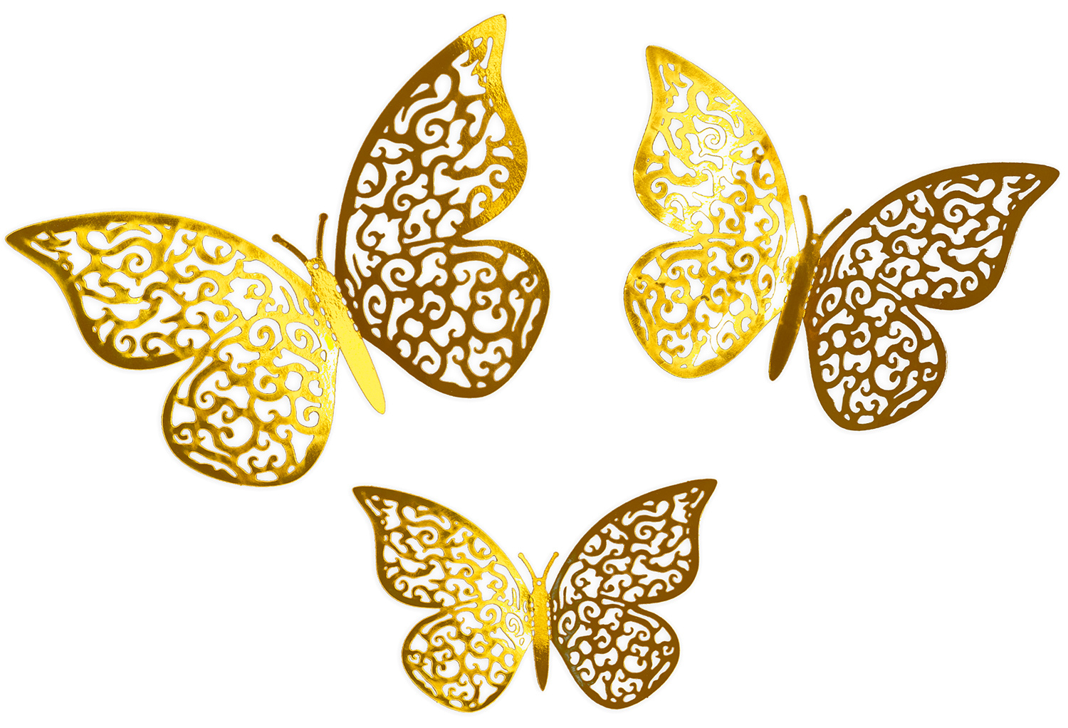 Butterfly 3D Adhesive - Gold - 12 stuks