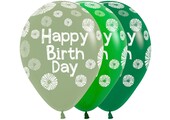Sempertex 12 inch  - Happy Birthday - Citrus/Green Asortment - 25 pcs