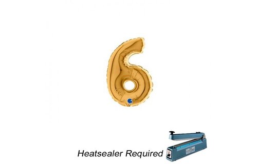 Cijfer 6 - Gold - 7 inch - 10 ct