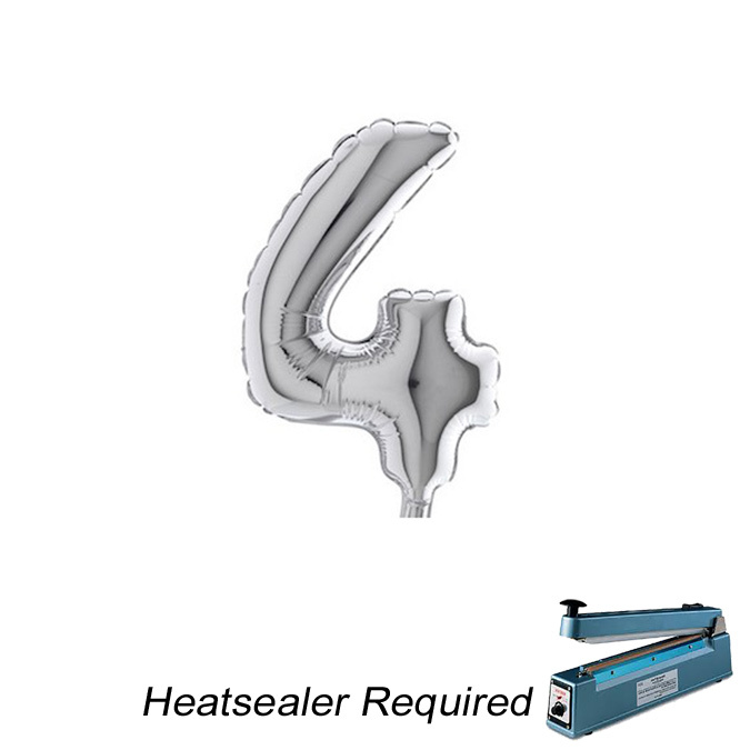 Cijfer 4 - Silver - 7 inch - 11 ct