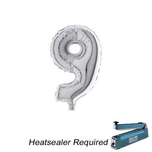 Cijfer 9 - Silver - 7 inch - 10 stuks