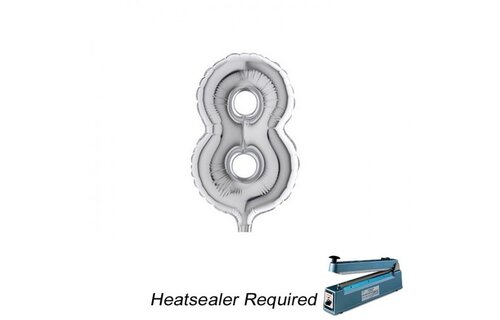 Cijfer 8 - Silver - 7 inch -10  ct