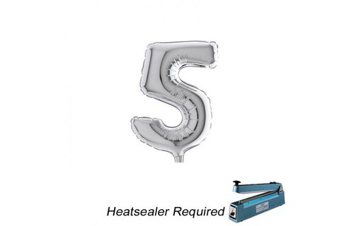 Cijfer 5 - Silver - 7 inch - 10 stuks
