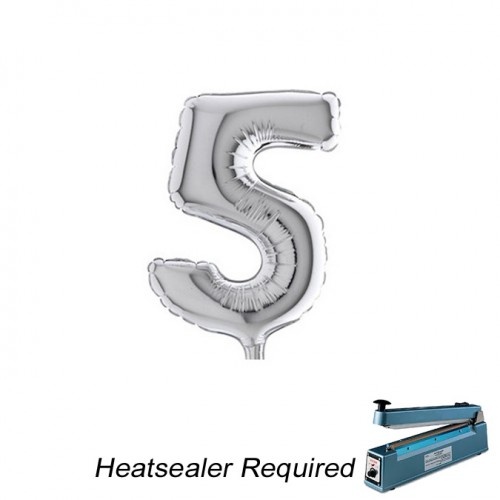 Cijfer 5 - Silver - 7 inch - 10 stuks