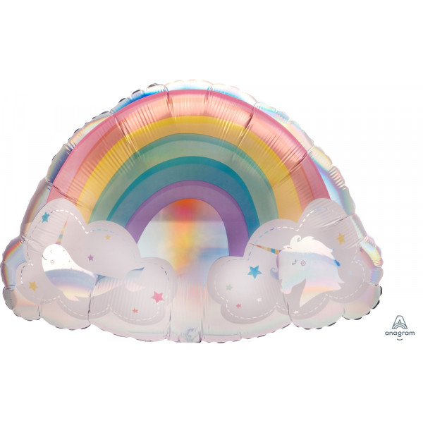 Rainbow with clouds - 28 x 20 inch - Anagram