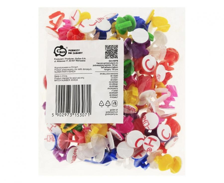 Self-adhesive balloon hangers - 100 stuks