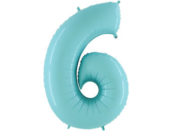 Cijfer Pastel Blue 6 - 26 inch - Grabo