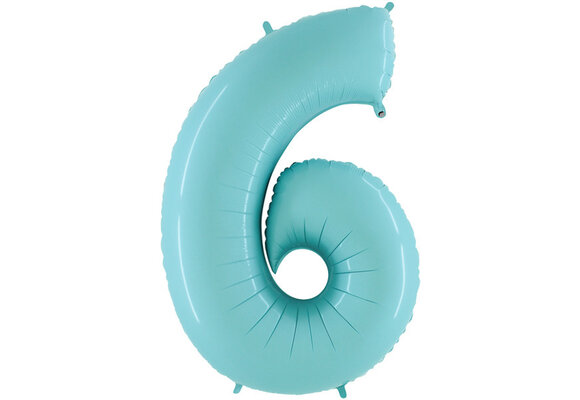 Cijfer Pastel Blue 6 - 26 inch - Grabo