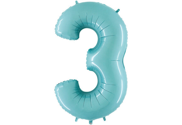 Cijfer Pastel Blue 3 - 26 inch - Grabo