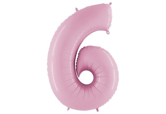 Cijfer Pastel Pink 6 - 26 inch - Grabo